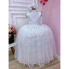 Vestido Infantil Longo Branco Batismo Batizado Comunhão Eucaristia Dama Daminha Florista Noivinha Casamento Festa Social