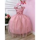 Vestido Infantil Longo Rose Rosê Rosê Rosa Chá Formatura Casamento Dama Daminha Florista Noivinha Festa Rodado Social