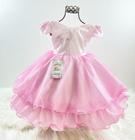 Vestido infantil luxo de festa de princesa rosa e lilás (tam 1 ao 4) cod.000456