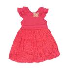 Vestido Infantil Luxo Renda e Broche Floral Bella Bambina