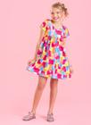 Vestido Infantil Magenta Com Babado Borboletas