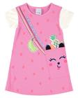 Vestido infantil Malwee Kids com bolso frutinha rosa tamanho 3