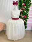 Vestido infantil Marie Longo OFF Laço Marsala Dama Florista