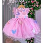 Vestido Infantil Mary Kids Rosa Jardim Encantado Borboletas