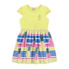 Vestido infantil menina abacaxi amarelo