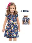 Vestido Infantil Menina Catavento Saia Festa Ano Novo +cinto