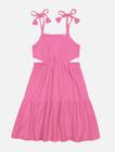 Vestido Infantil Menina Com Strass Rosa Mundo Cinti