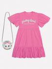 Vestido Infantil Menina Feeling Good Com Bolsa Gatinha Rosa Mundo Cinti