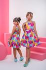 Vestido Infantil Menina Gatinhos com Babados Bonekinhas