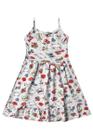 Vestido Infantil Menina Mescla Cinza Estampado