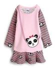 Vestido Infantil Menina Molecotton Felpado Panda Confortável