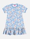 Vestido Infantil Menina Ursinhos Azul Mundo Cinti