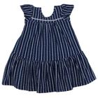 Vestido Infantil Milon Soltinho Azul Marinho Corações Brancos