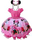 Vestido Infantil Minnie Vermelha e Minnie Rosa