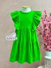 Vestido Infantil Momi Verão Manga Cavada Verde