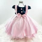 Vestido Infantil Princesa Mundo Bita Com Laço e Saia Tule