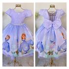 FANTASIA VESTIDO LILAS BOLINHA BABADOS PRINCESA SOFIA LUXO