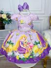 Vestido Infantil Princesa Sofia Rapunzel Ariel Lilás Rodado - Tio