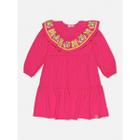 Vestido Infantil Rosa Escuro Com Babado Momi