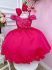 Vestido Infantil Rosa Pink Luxo Festa