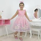 Vestido infantil tema bailarina com tule francês sobre a saia