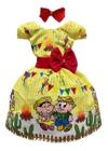 Vestido Infantil Temático Festa Junina Casal Caipira Xadrez
