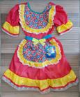 Vestido Infantil Temático Festa Junina Julina Xadrez São João Cores Variadas Tamanho 6