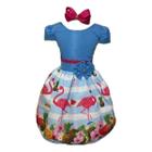 Vestido Infantil Temático Flamingo