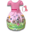 Vestido Infantil Temático Jardim Encantado Luxinho