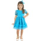 Vestido Infantil Tule Poá Várias Cores Luxuoso