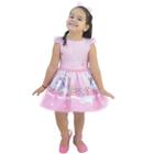 Vestido Infantil Unicórnio Rosa com Saia de Tutu