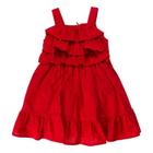 Vestido Infantil Vermelho Com Bolsinha