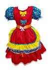 Vestido Infantil Vermelho Festa Junina Quadrilha Country