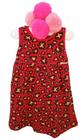 Vestido Infantil Vermelho Flores Veste 18-24 Meses