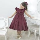 Vestido infantil vermelho marsala