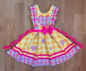 Vestido Xadrez Rosa Fazendinha + faixinha de cabelo (Não acompanha calçado)  - JOANINHA BABY