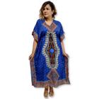 Vestido Kaftan Longo Plus Size Estampa Indiana KFT 478