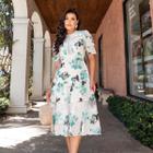 Vestido Kesia Lese de Algodão bordado Luxo Moda Evangélica