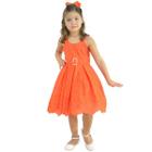 Vestido Laise Laranja: Infantil dos 6 meses aos 10 anos