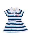 Vestido Listrada  Gola Polo  Urso Infantil Menina Verão