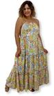 Vestido Longo Alça Indiano Estampado Floral Plus Size 21165
