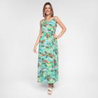Vestido Longo Ayaka Alças Folhagens