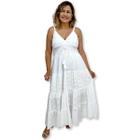 Vestido Longo Branco Alça Lesi e Fios em Lurex 3502