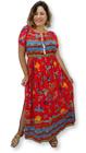 Vestido Longo Ciganinha Estampa Floral BOHO Plus Size 21168
