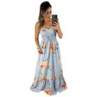 Vestido Longo Decotado Drapeado no Busto - ZIEM