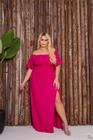 Vestido longo feminino Plus size manga gode moda blogueira