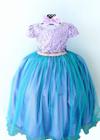 Vestido Longo Infantil Lilás E Azul Princesa Sophia Sereia