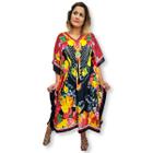 Vestido Longo Kaftan Plus Size Estampa Digital Indiana