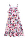 Vestido Longo Menina Evasê Floral Brandili Mundi