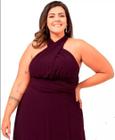 Vestido Longo Multiformas Plus Size G1 ao G4 Casamento/Madrinha/Festa Saia Godê(50/64)